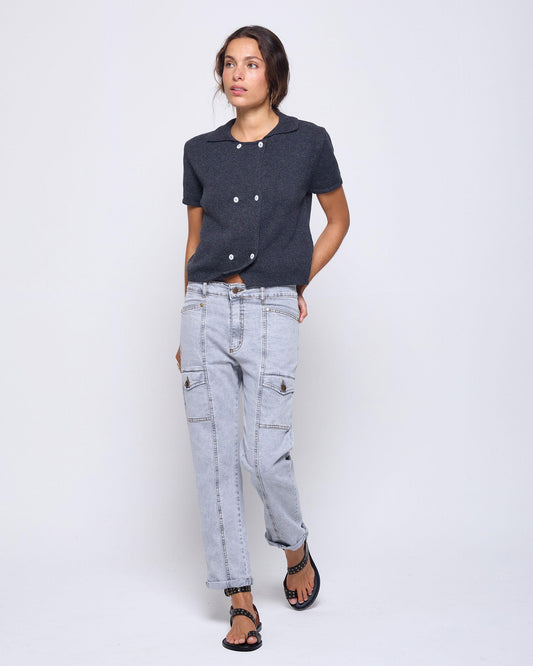 Jeans Pockets Contrasts Gray